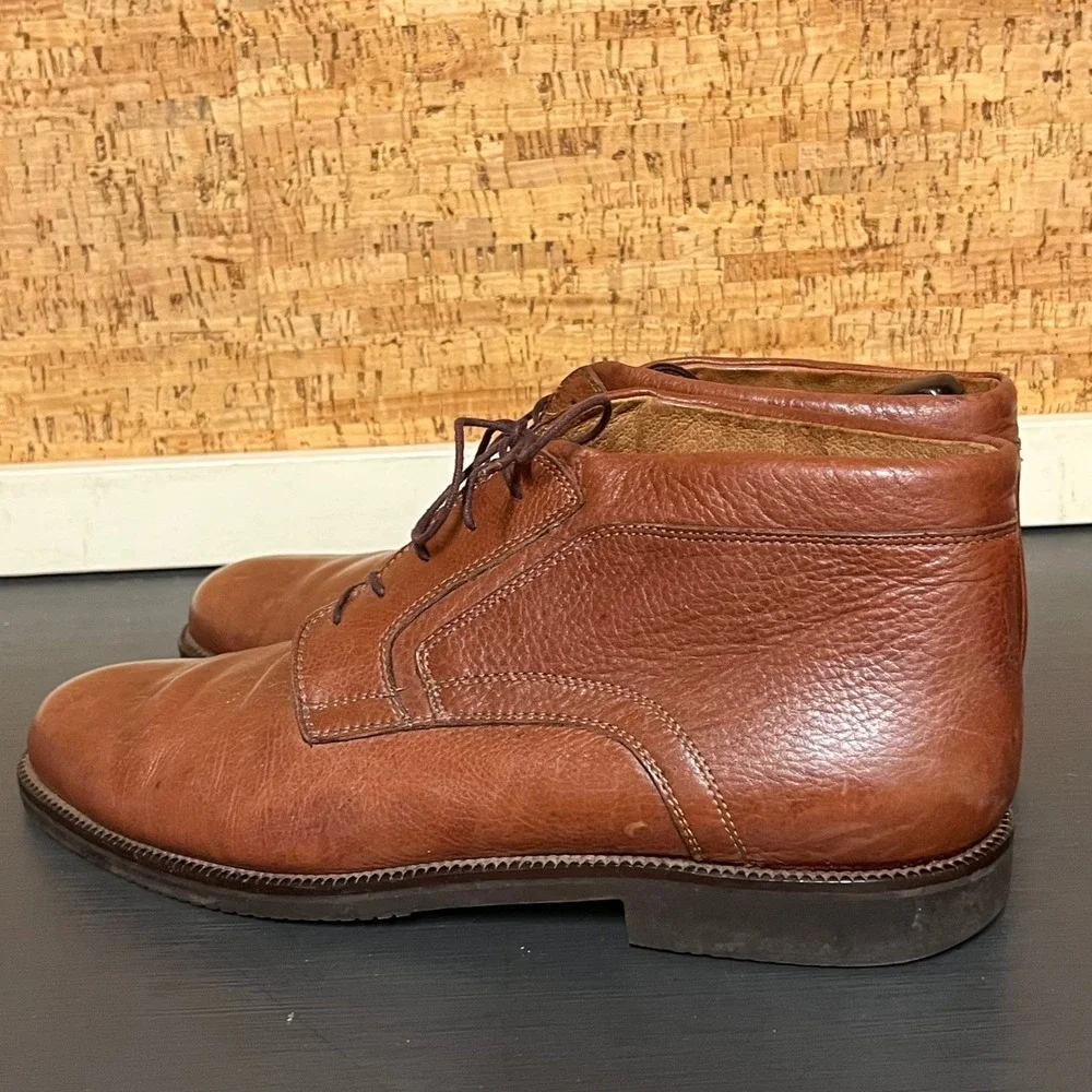 Johnston & Murphy‎ Mens Brown Leather Chukka Boots Size 10 M